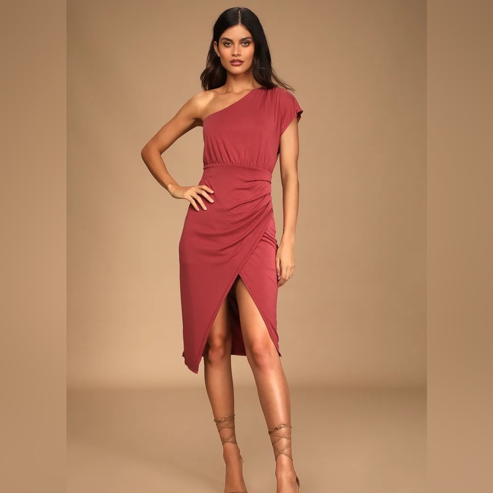 Lulus One Shoulder Midi Dress
